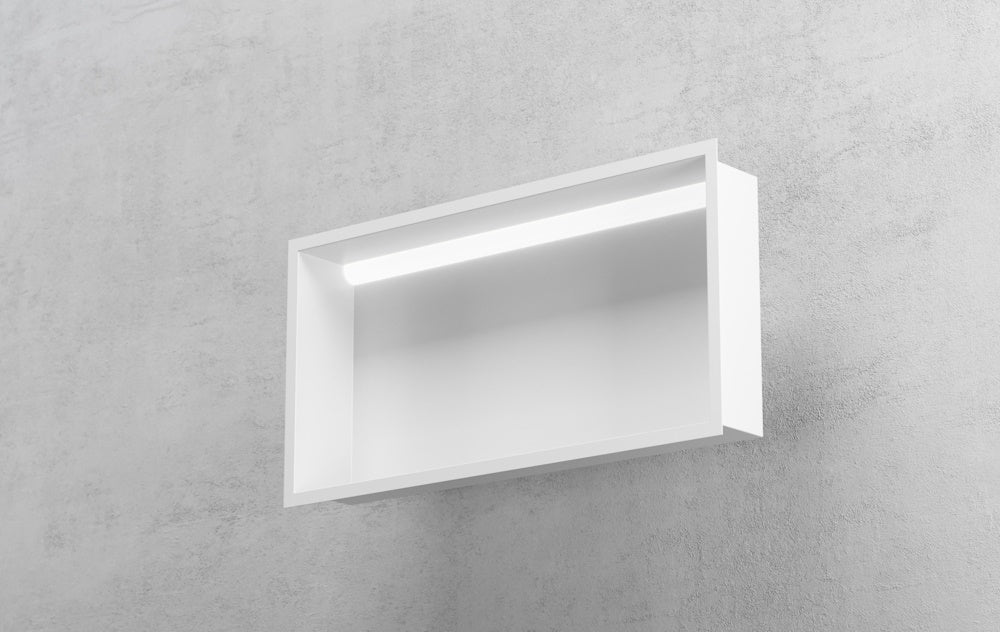 Bemeta Nisa perete baie 62x10xH32 cm cu iluminare LED, alb