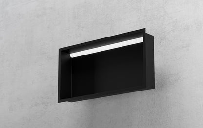Bemeta Nisa perete baie 92x10xH32 cm cu iluminare LED, negru