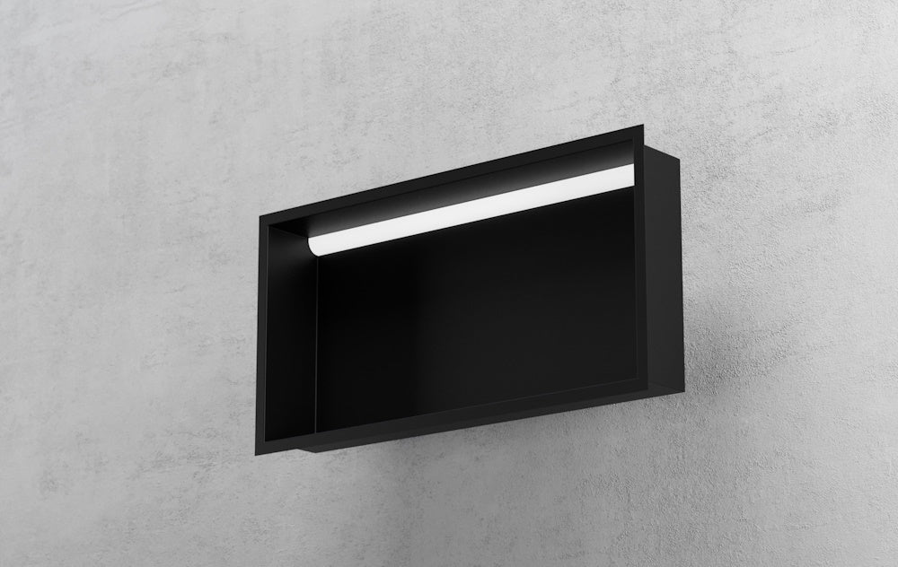Bemeta Nisa perete baie 32x10xH32 cm cu iluminare LED, negru