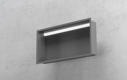 Bemeta Nisa perete baie 62x10xH32 cm cu iluminare LED, crom