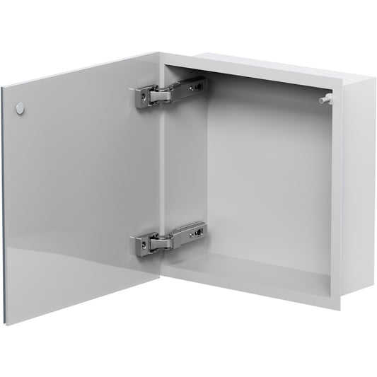 Bemeta Nisa perete baie 32x10xH32 cm cu usa, crom/alb