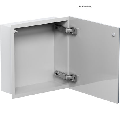 Bemeta Nisa perete baie 32x10xH32 cm cu usa, crom/alb