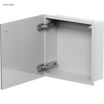 Bemeta Nisa perete baie 32x10xH32 cm cu usa, crom/alb