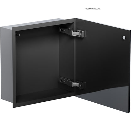 Bemeta Nisa perete baie 32x10xH32 cm cu usa, negru/crom