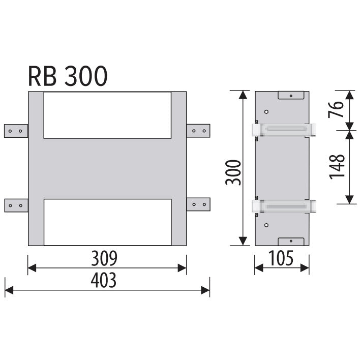 Bemeta Rama montaj nisa perete baie H300 mm