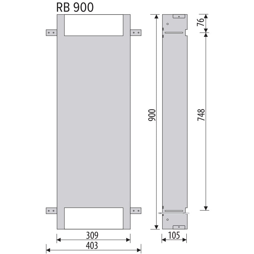 Bemeta Rama montaj nisa perete baie H900 mm