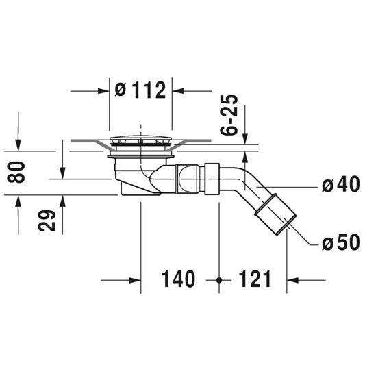 Duravit D-Code Sifon cadita de dus Ø90 mm