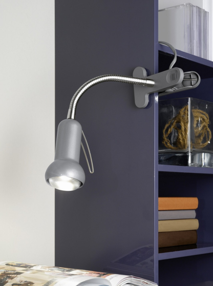 Eglo Fabio Lampa de birou cu clema 1x40W, gri/argintiu