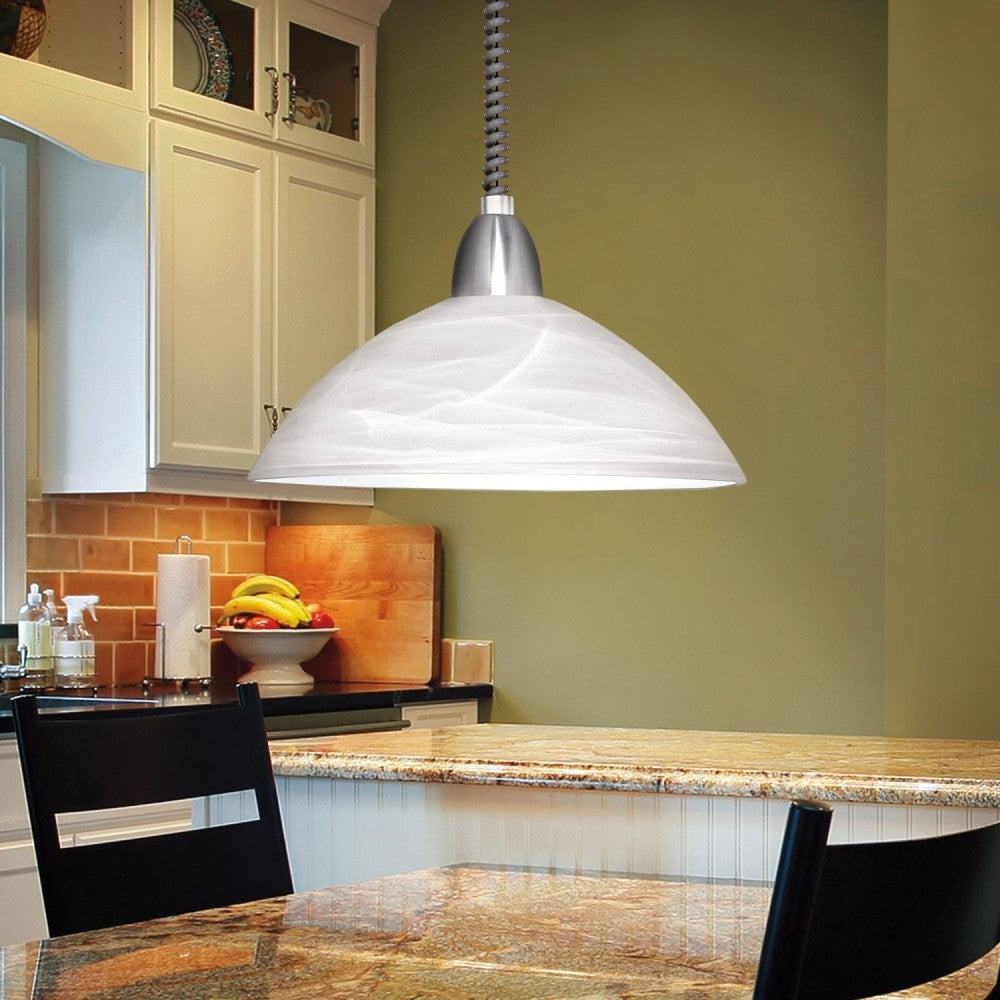 Eglo Lord 2 Pendul 1x60W, inaltime ajustabila, alb/crom