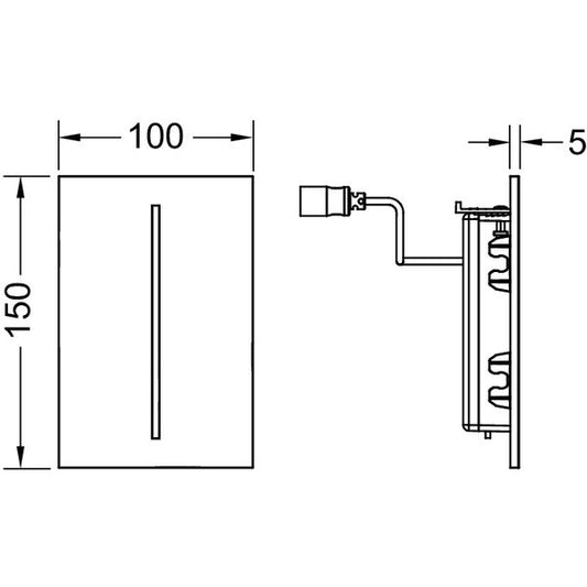 Tece Filo Clapeta de actionare pisoar electronica cu senzor 230 V, alb