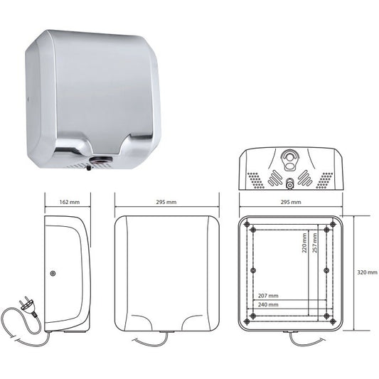 Bemeta Hotel Uscator de maini automat 1800W, inox lucios