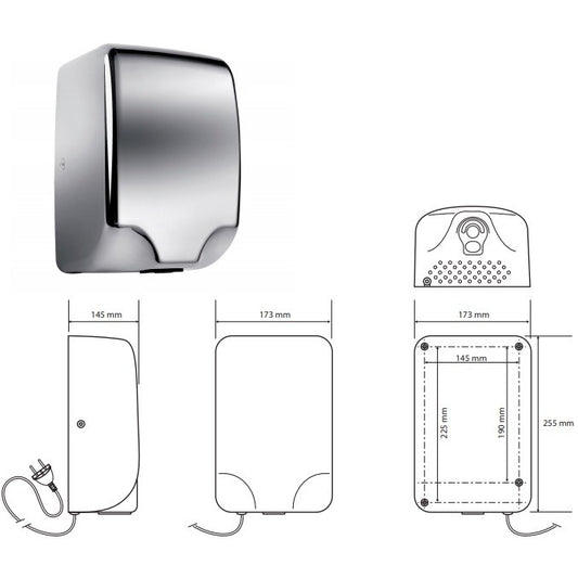 Bemeta Hotel Uscator de maini automat 1350W, inox lucios