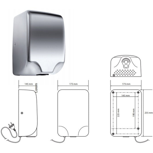 Bemeta Hotel Uscator de maini automat 1350W, inox mat
