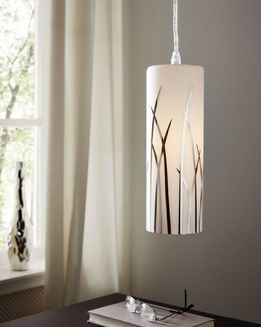 Eglo Rivato Pendul 1x60W, alb (sticla pictata)