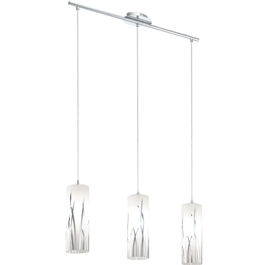 Eglo Rivato Pendul 3x60W, alb (sticla pictata)
