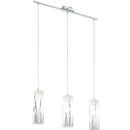 Eglo Rivato Pendul 3x60W, alb (sticla pictata)