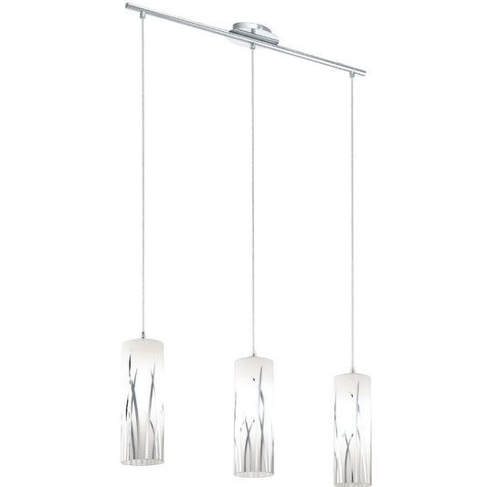 Eglo Rivato Pendul 3x60W, alb (sticla pictata)