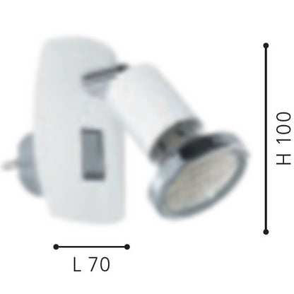 Eglo Mini 4 Aplica cu spot 1x3W, H10 cm, alb