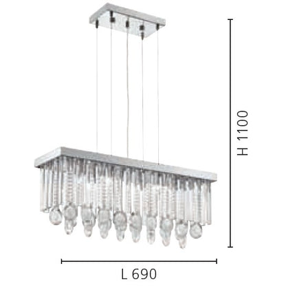 Eglo Calaonda Lustra dreptunghiulara 7x33W, transparent