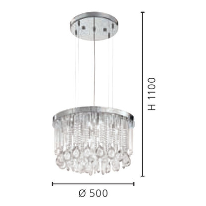 Eglo Calaonda Lustra rotunda 7x33W, transparent