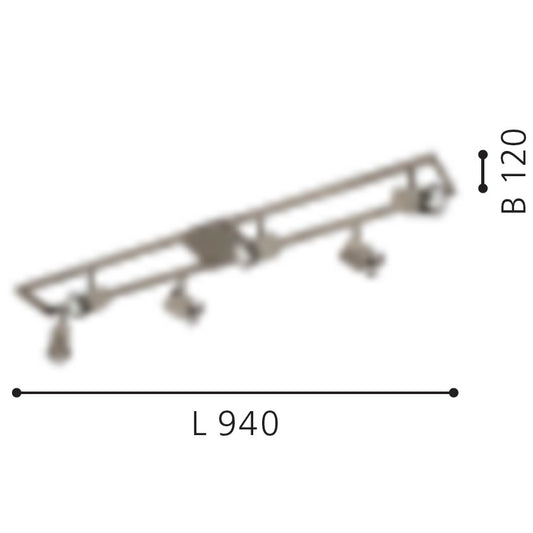 Eglo Zeraco Plafoniera cu 6 spoturi 6x5W, crom mat (satin nickel)