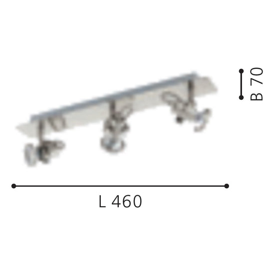 Eglo Tukon 3 Plafoniera cu 3 spoturi 3x3.3W, crom mat (satin nickel)