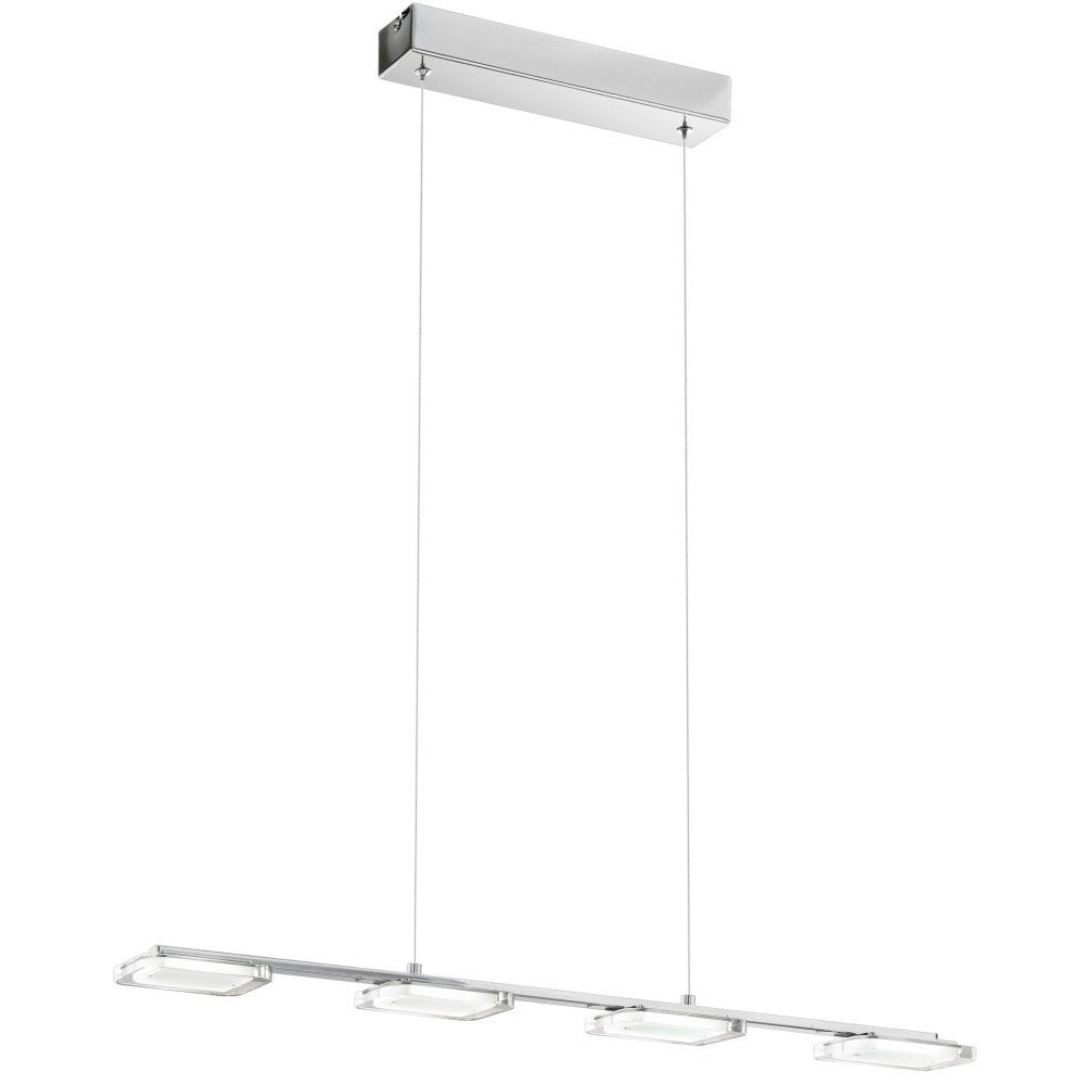 Eglo Cartama Lustra 4x4.5W, abajururi patrate, crom/alb