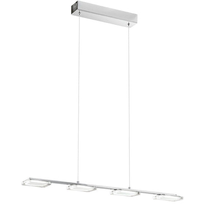 Eglo Cartama Lustra 4x4.5W, abajururi patrate, crom/alb