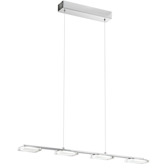 Eglo Cartama Lustra 4x4.5W, abajururi patrate, crom/alb