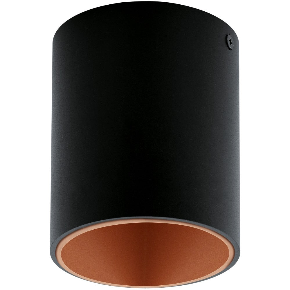 Eglo Polasso Plafoniera rotunda, 1x3.3W, negru/cupru