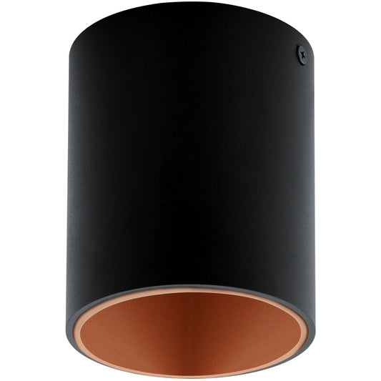 Eglo Polasso Plafoniera rotunda, 1x3.3W, negru/cupru