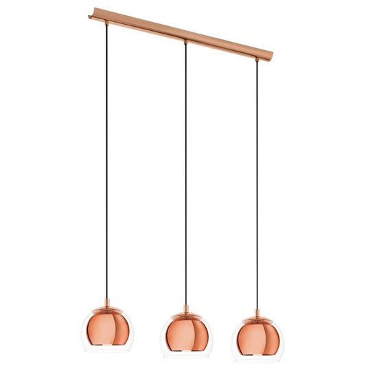 Eglo Rocamar Pendul 3x40W, cupru/transparent