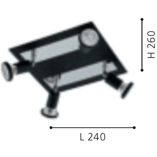 Eglo Sarria Plafoniera cu spot 4x5W, negru