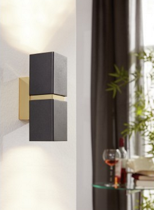 Eglo Passa Aplica patrata 2x3.3W, negru