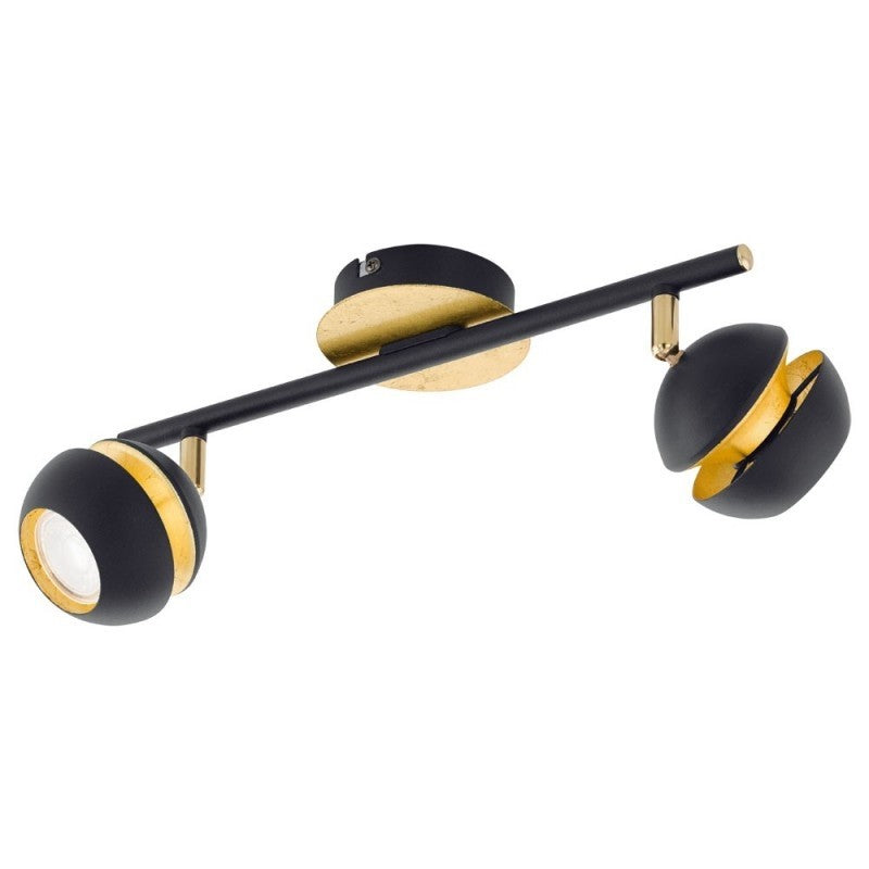 Eglo Nocito Plafoniera cu 2 spoturi 2x3.3W, negru/auriu