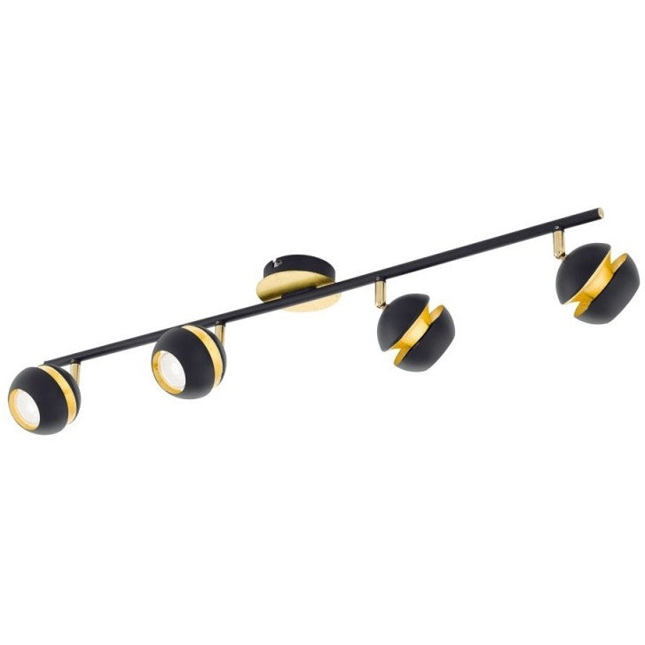 Eglo Nocito Plafoniera cu 4 spoturi 4x3.3W, negru/auriu