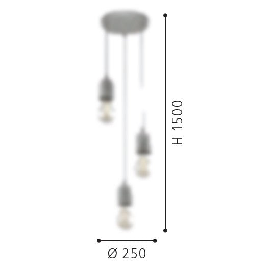 Eglo Silvares Pendul 3x60W, gri
