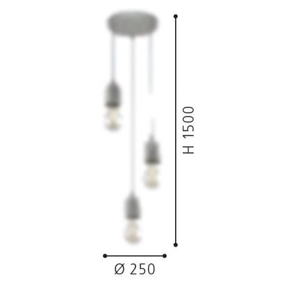 Eglo Silvares Pendul 3x60W, gri