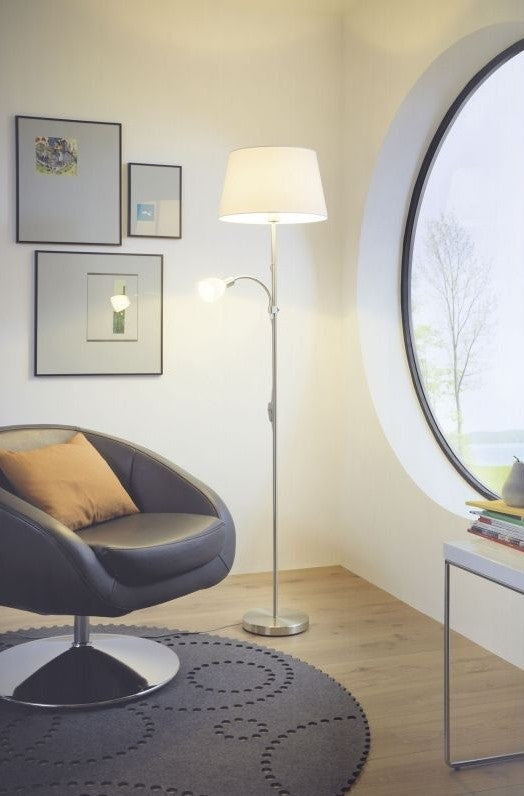 Eglo Conesa Lampadar 1x60W si 1x40W, nichel mat