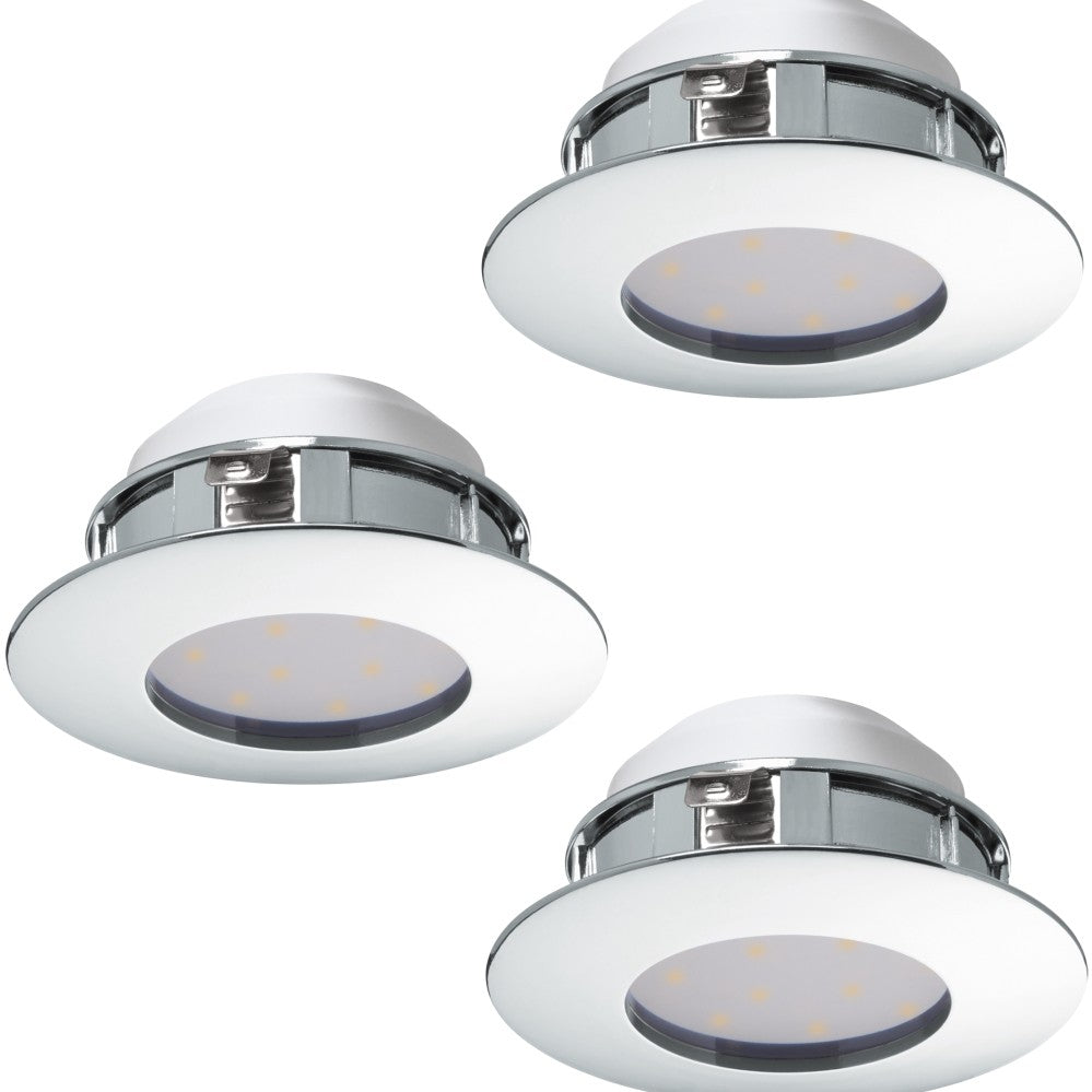 Eglo Pineda Set 3 spoturi incastrate rotunde 3x6W, crom