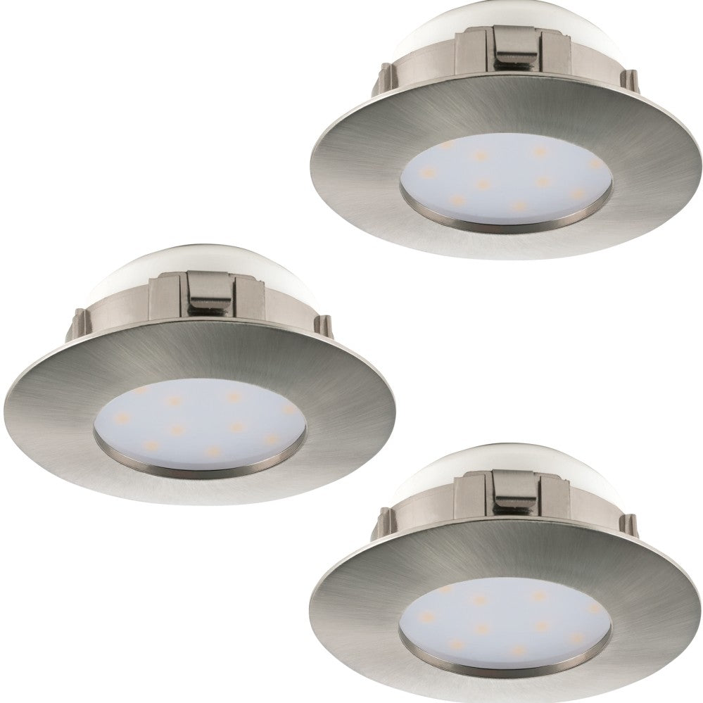 Eglo Pineda Set 3 spoturi incastrate rotunde 3x6W, nichel mat