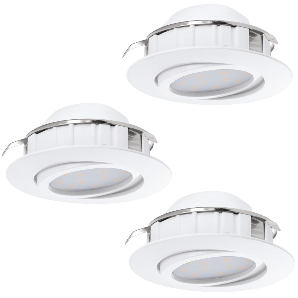 Eglo Pineda Set 3 spoturi incastrate rotunde 3x6W, orientabile, alb