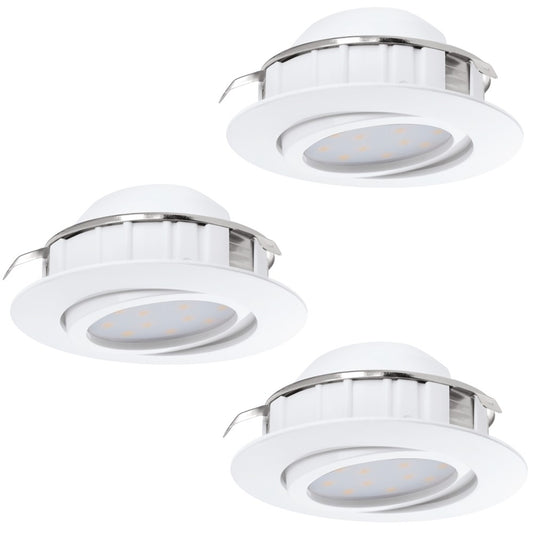 Eglo Pineda Set 3 spoturi incastrate rotunde 3x6W, orientabile, alb