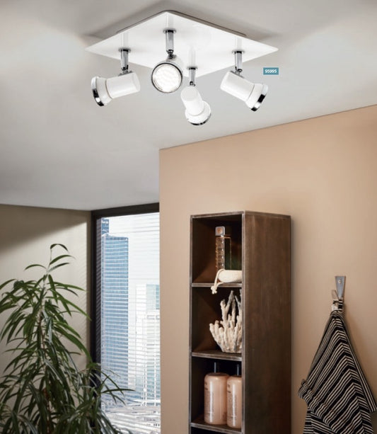 Eglo Tamara 1 Plafoniera baie cu spot 4x3.3W, alb