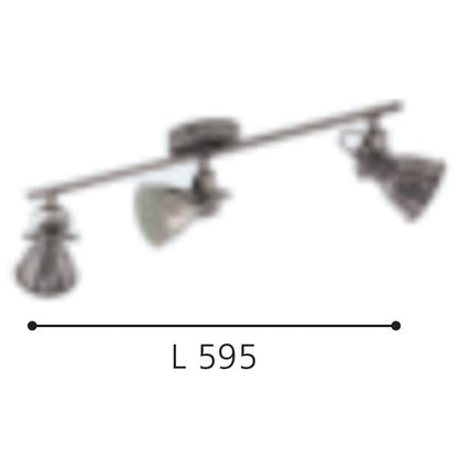 Eglo Seras Plafoniera cu spot 3x3.3W, crom mat (nickel-antique)