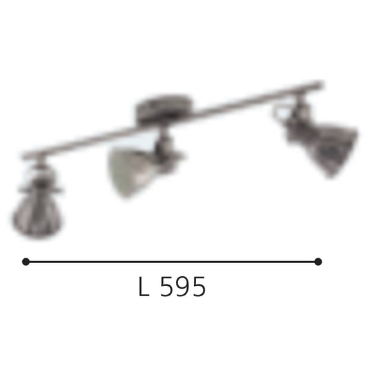 Eglo Seras Plafoniera cu spot 3x3.3W, crom mat (nickel-antique)