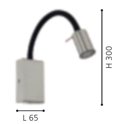 Eglo Tazzoli Aplica 1x3.5W cu port USB, negru/crom mat