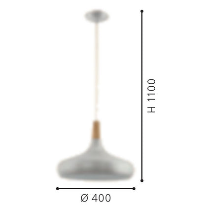 Eglo Sabinar Pendul 1x60W, Ø40 cm, crom mat