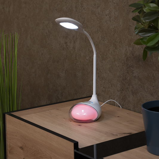 Eglo Cabado 1 Lampa de birou 1x2.2W si LED RGB 1x0.3W, alb
