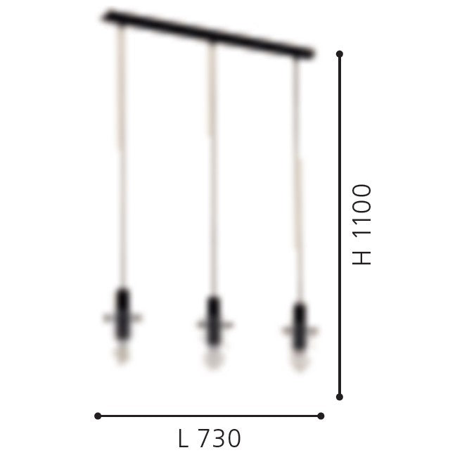 Eglo Montefino Pendul 3x60W, negru